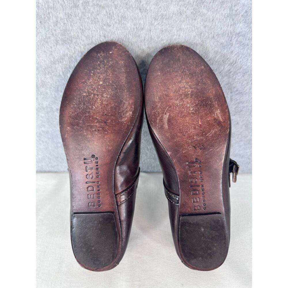 BED|STU Women's sz 6.5 Shuffle Cobbler Series Leather Mary Jane Flats Mahogany - Picture 7 of 10